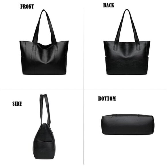 🆕 Women Red PU Leather Big Purses Tote ladies Waterproof Statement Shoulder Bag - Picture 8 of 9